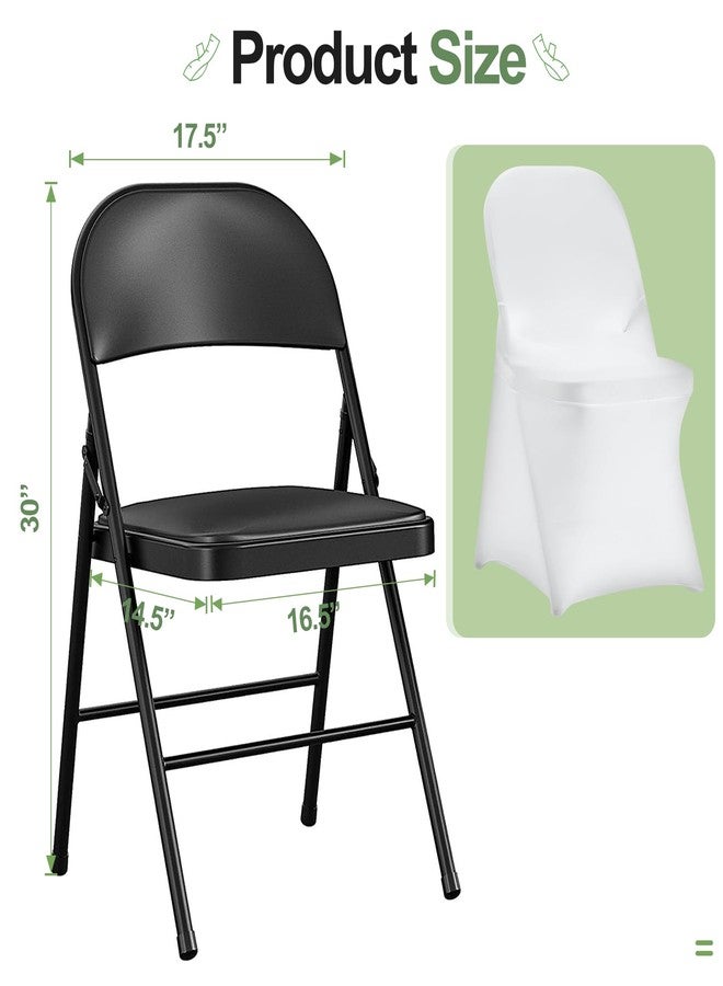 EMART Folding White Chair Covers 25 Pcs, Polyester Spandex Universal Standard Seat Slipcovers Fitted for Wedding Bulk, Party, Banquet and Holidays Celebration - Image 2