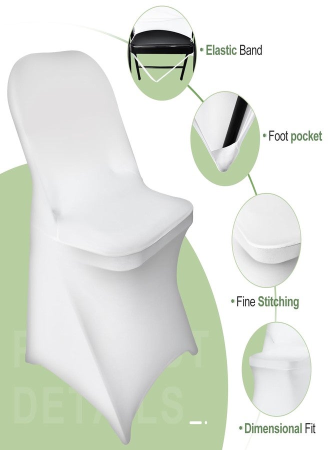 EMART Folding White Chair Covers 25 Pcs, Polyester Spandex Universal Standard Seat Slipcovers Fitted for Wedding Bulk, Party, Banquet and Holidays Celebration - Image 4