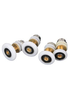 SYOSI 8PCS Bathroom Sliding Door Pulleys, Shower Door Wheels Set Quiet Glass Door Rollers Bathroom Door Glide Wheels Sliding Door Wheel Replacements Sliding Shower Door Components（White） (Large)  - Image 5