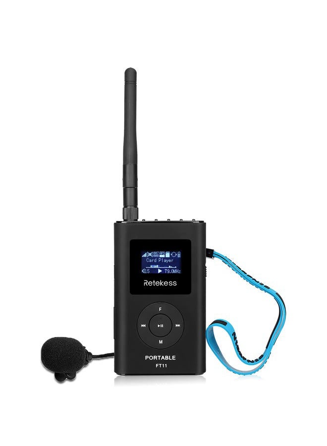 Retekess جهاز إرسال FM محمول FT11 طاقة منخفضة محطة إذاعية MP3 دعم بطاقة TF إدخال AUX للكنيسة - Image 3