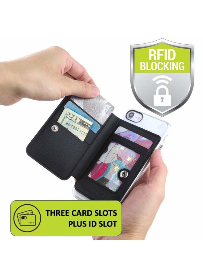 Gear Beast Cell Phone Credit Card Holder Stick On Wallet w/RFID Protection Compatible with iPhone, Galaxy & Other Smartphones and Cases Multiple Credit Card Slots Universal Fit CFMW-UNV-BKBK - Image 3
