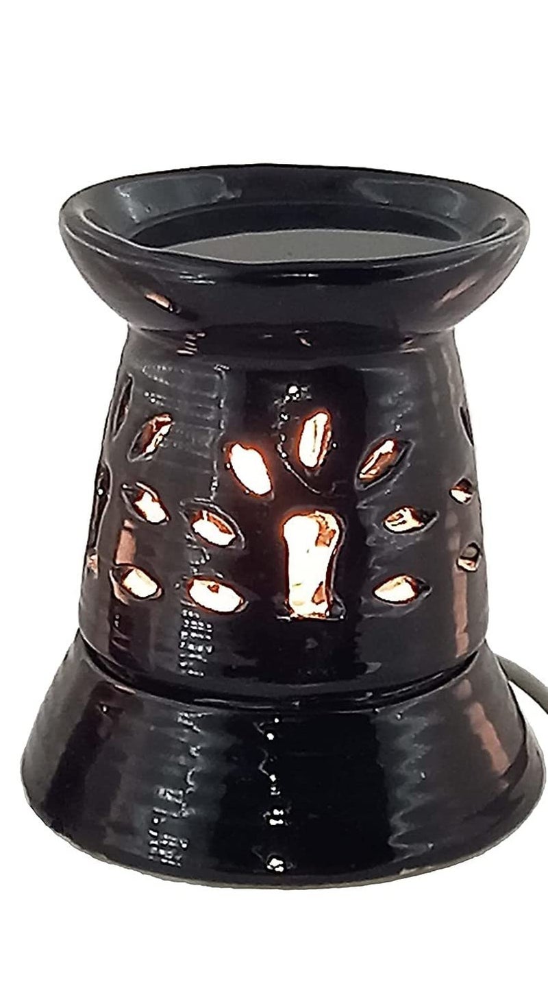 INDIAN FRAGRANCE CERAMICS Indian Fragrance Ceramics Regular Ceramic Electric Aroma Diffuser Round Shape Black ColorCeramics Lamp  - Image 1