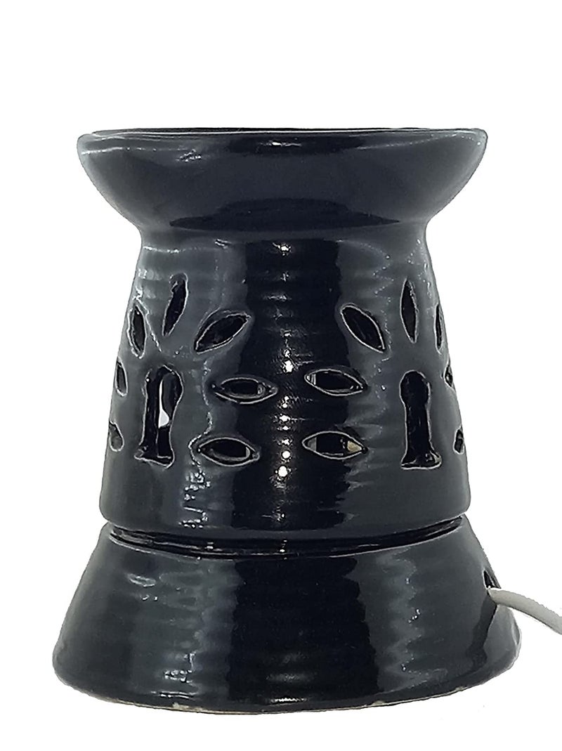INDIAN FRAGRANCE CERAMICS Indian Fragrance Ceramics Regular Ceramic Electric Aroma Diffuser Round Shape Black ColorCeramics Lamp  - Image 4