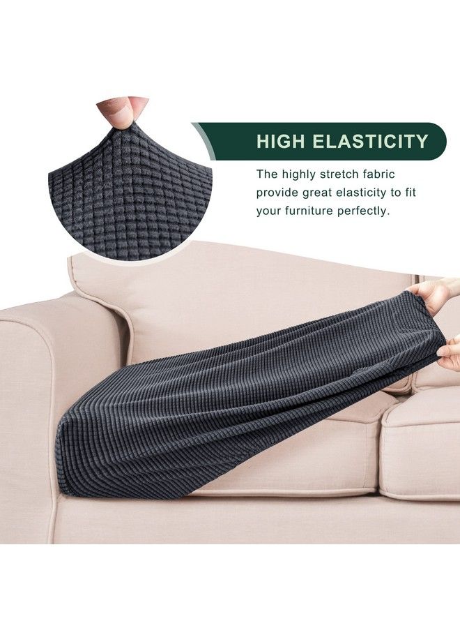 CHUN YI 3Pc Stretch Couch Cushion Covers Sofa Seat Slipcovers Suitable For Armchair Loveseat Sofa With Spandex Jacquard Fabric(3Pcgray) - Image 4
