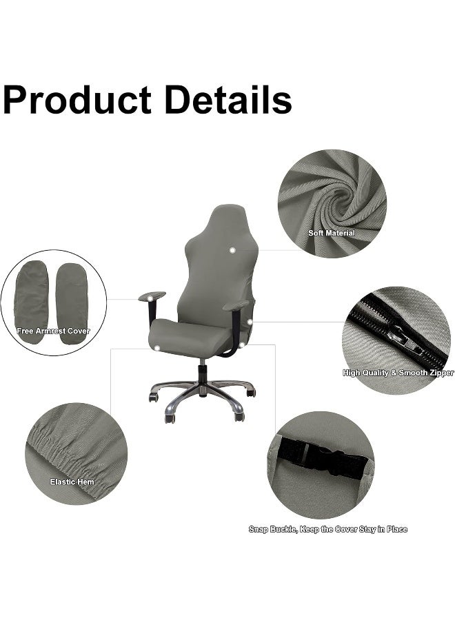 WOMACO Gaming Chair Slipcover Stretch Seat Chair Cover for Leather Computer Reclining Racing Ruffled Gamer Chair Protector - Image 3