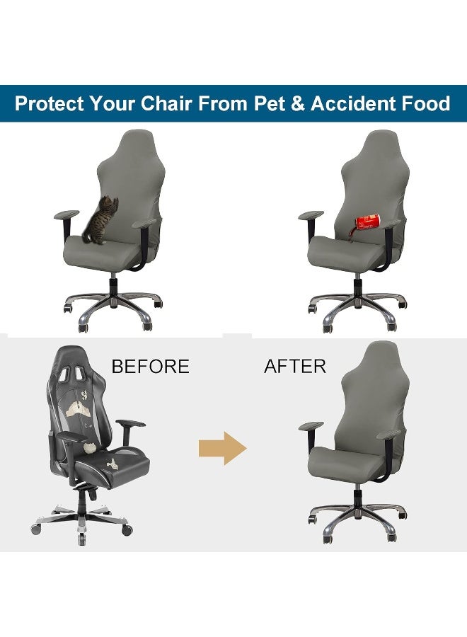 WOMACO Gaming Chair Slipcover Stretch Seat Chair Cover for Leather Computer Reclining Racing Ruffled Gamer Chair Protector - Image 4