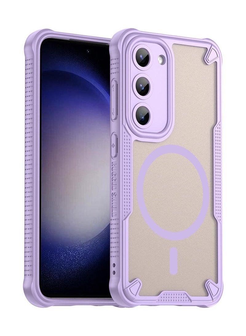 Cover For Samsung Galaxy S23 Armor Glaze MagSafe Magnetic Phone Case Raised edges around the screen and camera lens help prevent scratches - Purple - Image 1