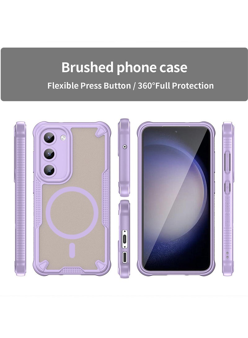 Cover For Samsung Galaxy S23 Armor Glaze MagSafe Magnetic Phone Case Raised edges around the screen and camera lens help prevent scratches - Purple - Image 3