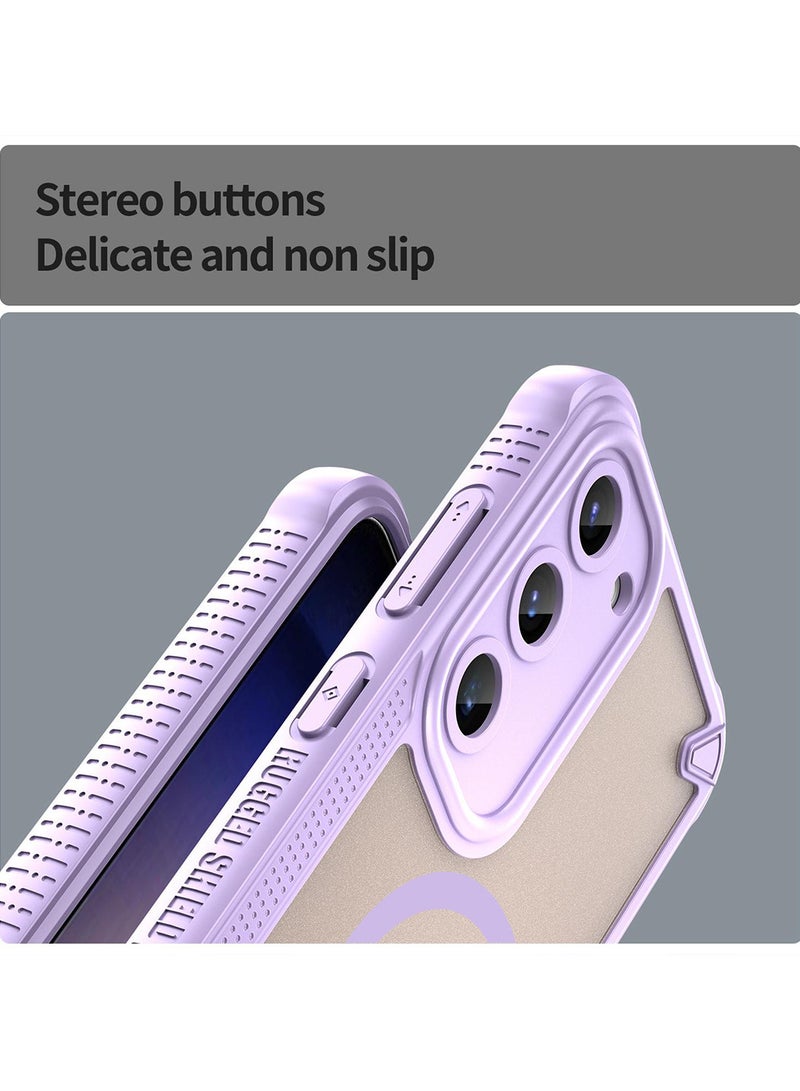 Cover For Samsung Galaxy S23 Armor Glaze MagSafe Magnetic Phone Case Raised edges around the screen and camera lens help prevent scratches - Purple - Image 5