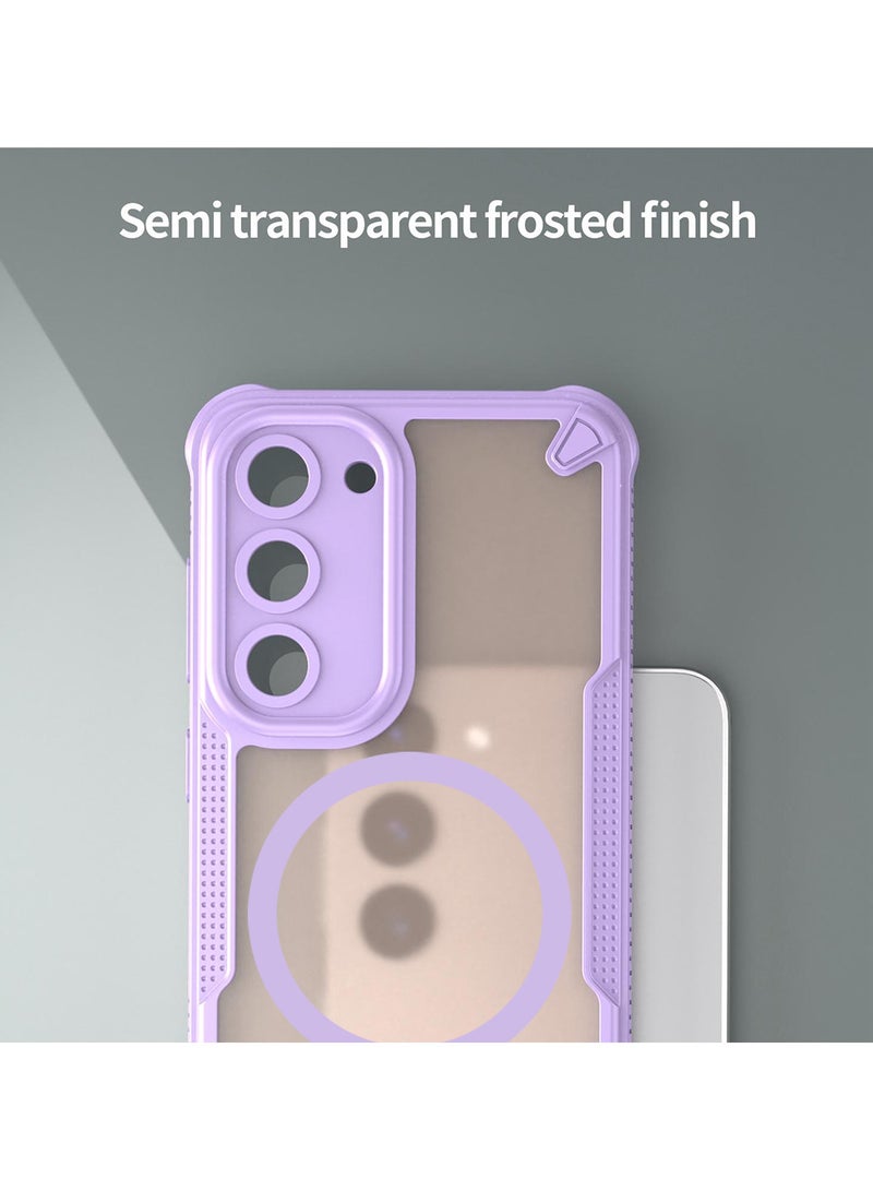 Cover For Samsung Galaxy S23 Armor Glaze MagSafe Magnetic Phone Case Raised edges around the screen and camera lens help prevent scratches - Purple - Image 2