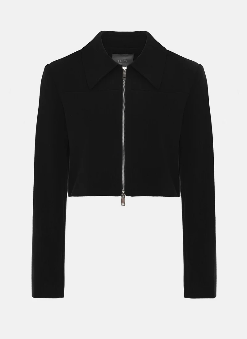 Lichi Cropped zip-up jacket