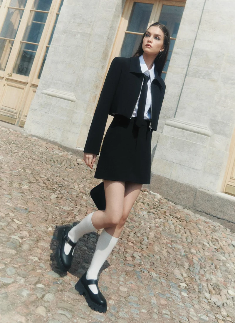 Lichi Cropped zip-up jacket