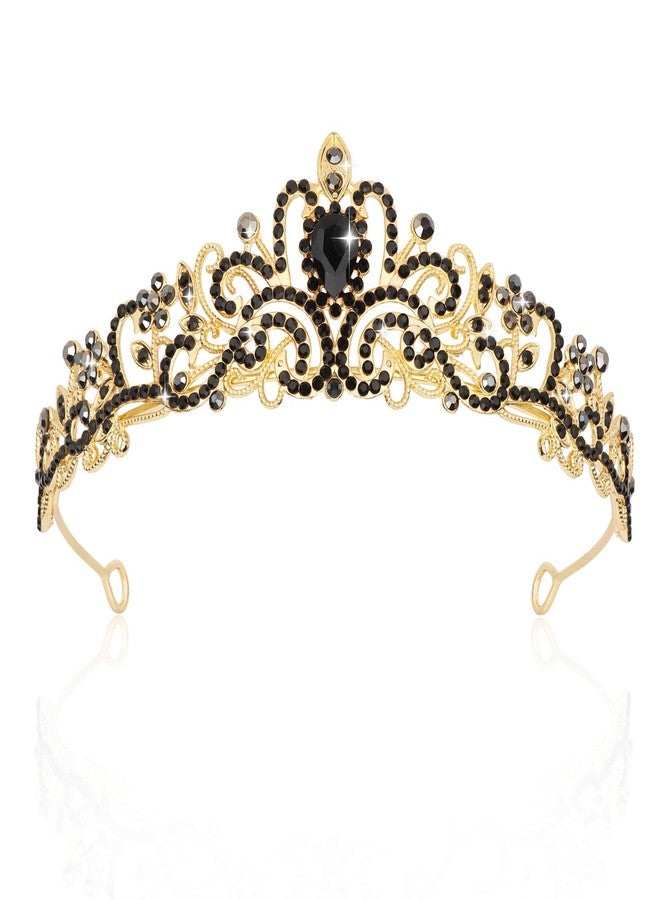 CIEHER Black Crown Black Tiara for Women Girls Queen Crowns for Women Evil Crown Gothic Wedding Tiara - Image 1