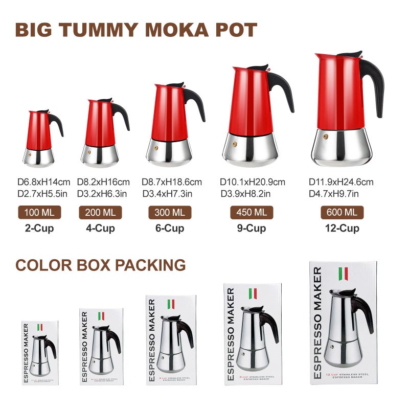 DITOSH 2 Cup Stovetop Espresso Maker Stainless Steel Moka Pot Stove Top Percolator Italian Coffee Makers Capable Mocha Greca Machine Cafe Classic Induction Cookers for Home and Camping 100ml 3.3oz - Image 3