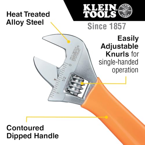 Klein Tools D5072 Adjustable Wrench Set, Extra Capacity, 6-Inch and 10-Inch, Forged Alloy Steel Wrenches, Metric and SAE, 2-Piece - Image 2