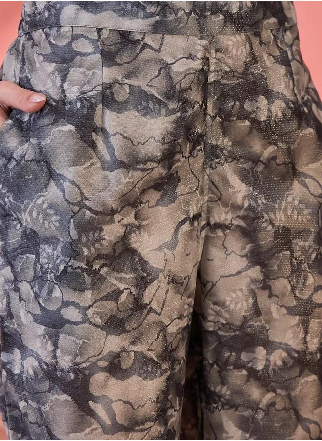 سانسكريتي هومز Sanskrutihomes All-Over Printed Cotton Top and Pants Co-Ords