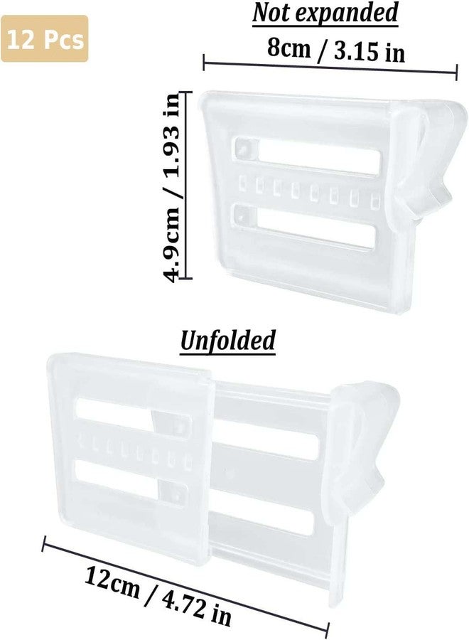 TYAGY Refrigerator Drawer Organizer, Storage Partition Clips, Fridge Shelf Dividers for Food and Bottle Storage (Pack of 12 Pcs) - Image 5