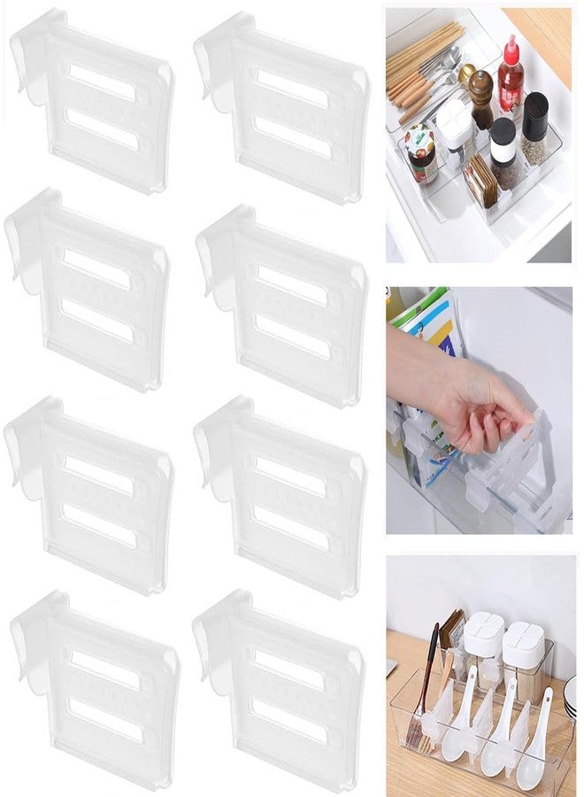 TYAGY Refrigerator Drawer Organizer, Storage Partition Clips, Fridge Shelf Dividers for Food and Bottle Storage (Pack of 12 Pcs) - Image 1