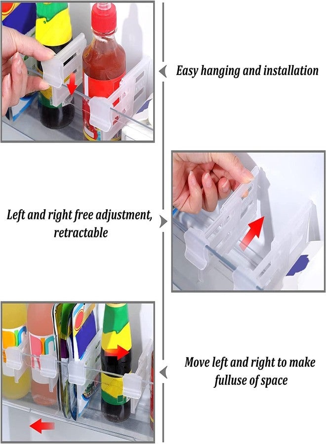 TYAGY Refrigerator Drawer Organizer, Storage Partition Clips, Fridge Shelf Dividers for Food and Bottle Storage (Pack of 12 Pcs) - Image 4