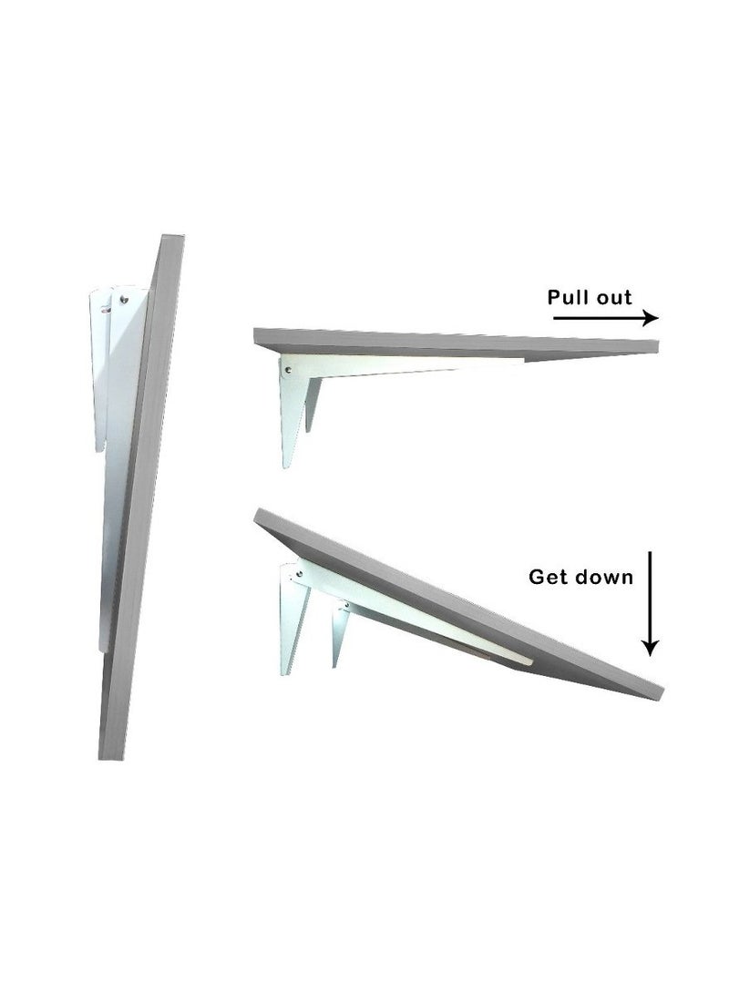 Home Gallery 2 Pieces Folding Shelf Bracket 40cm White - Image 1