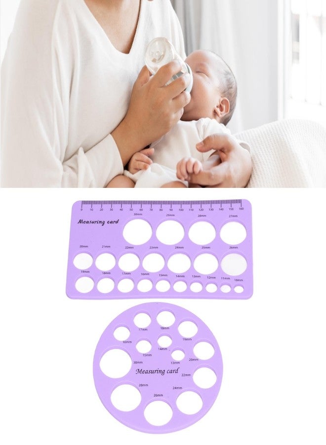 Naroote Flange Size Measuring Tool, Easy to Read, Bendable, NonStinging, Round and Rectangular Nipple Ruler for Better Breastfeeding (Purple) - Image 2