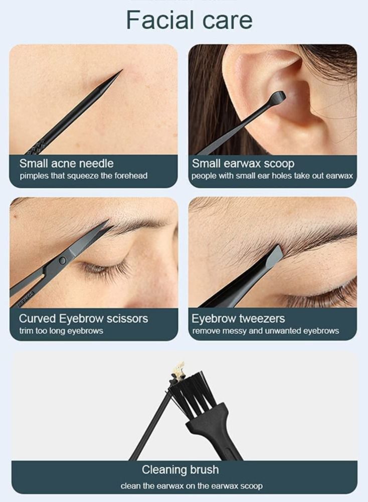 ORiTi مجموعة مانيكير، مجموعة أدوات احترافية لقص الأظافر من الفولاذ المقاوم للصدأ مع حقيبة قابلة للطي من جلد البولي يوريثان، مجموعة مقص أظافر للنساء والرجال، مجموعة أدوات العناية بالسفر 16 في 1 - Image 3