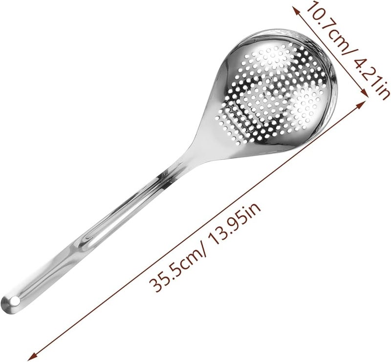 Stainless Steel Strainer Spoon Long Handle Food Filter Skimmer For French Fries Eggs - Image 2