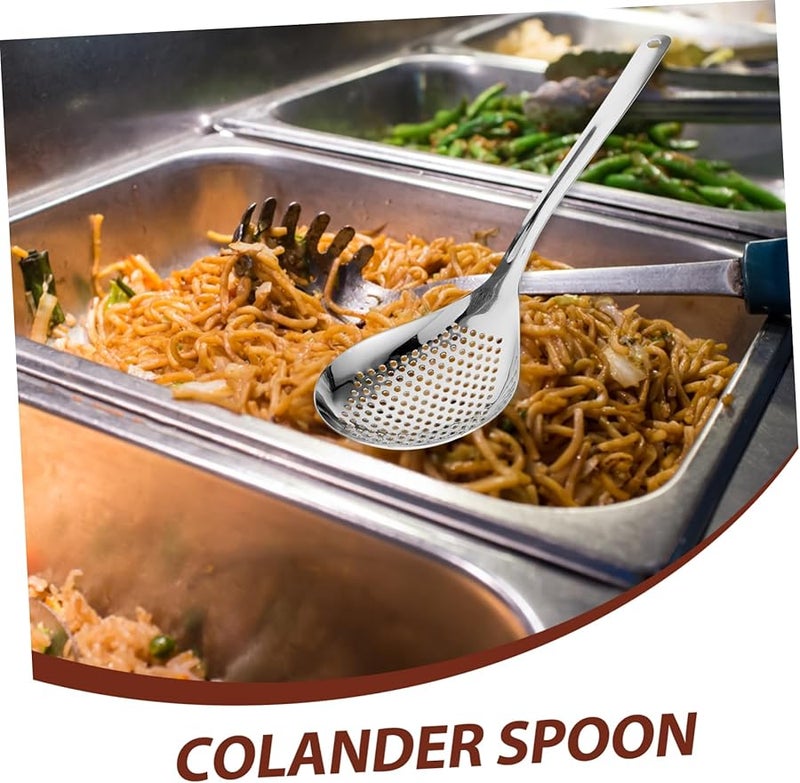 Stainless Steel Strainer Spoon Long Handle Food Filter Skimmer For French Fries Eggs - Image 3