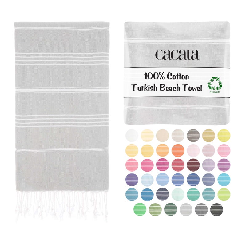 Cacala Lightweight and Thin Turkish Beach Towel 100% Cotton Sand-Free and Quick-Drying Goodness Perfect as an Extra Large Travel Towel, Beach Accessory, or Gift for Beach Lovers, 37 x 70 - Image 1