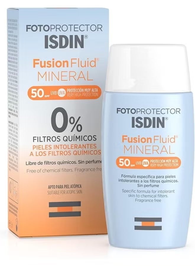 Isdinceutics Fotoprotector Fusion Fluid Spf 50+ [50Ml] – 100% Physical Filter Mineral Sunscreen For Hypersensitive, Atopic, Or Chemically-Treated Skin - Image 1