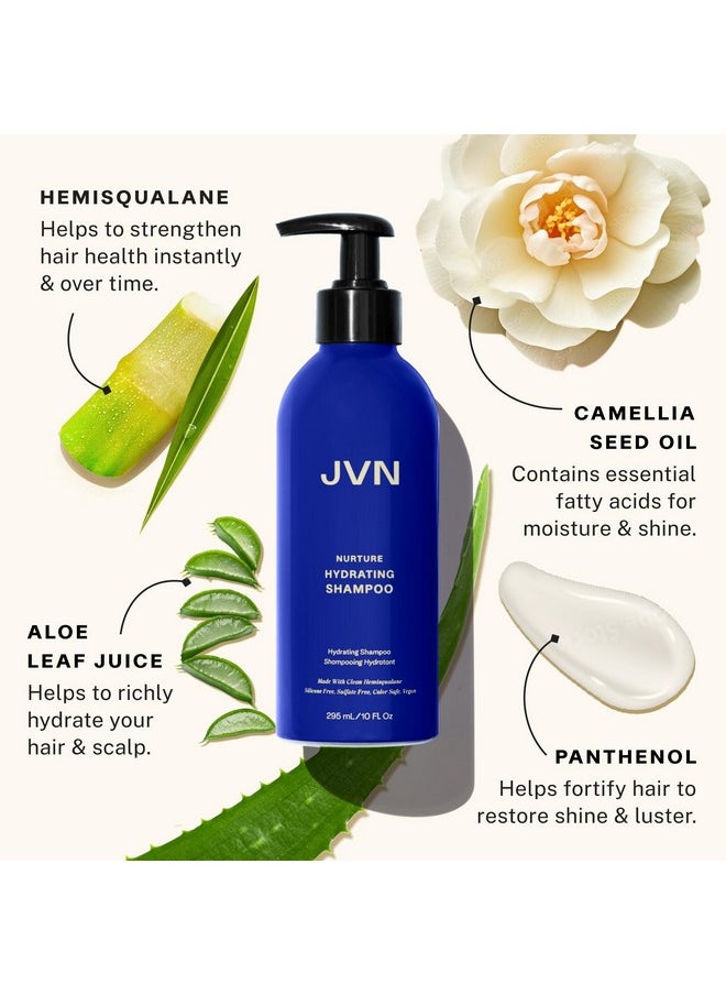 JVN JVN Nurture Hydrating Shampoo, Moisturizing Shampoo for All Hair Types, Detangles & Softens Hair, Made with Clean Hemisqualane (10 Fl Oz)  - Image 2