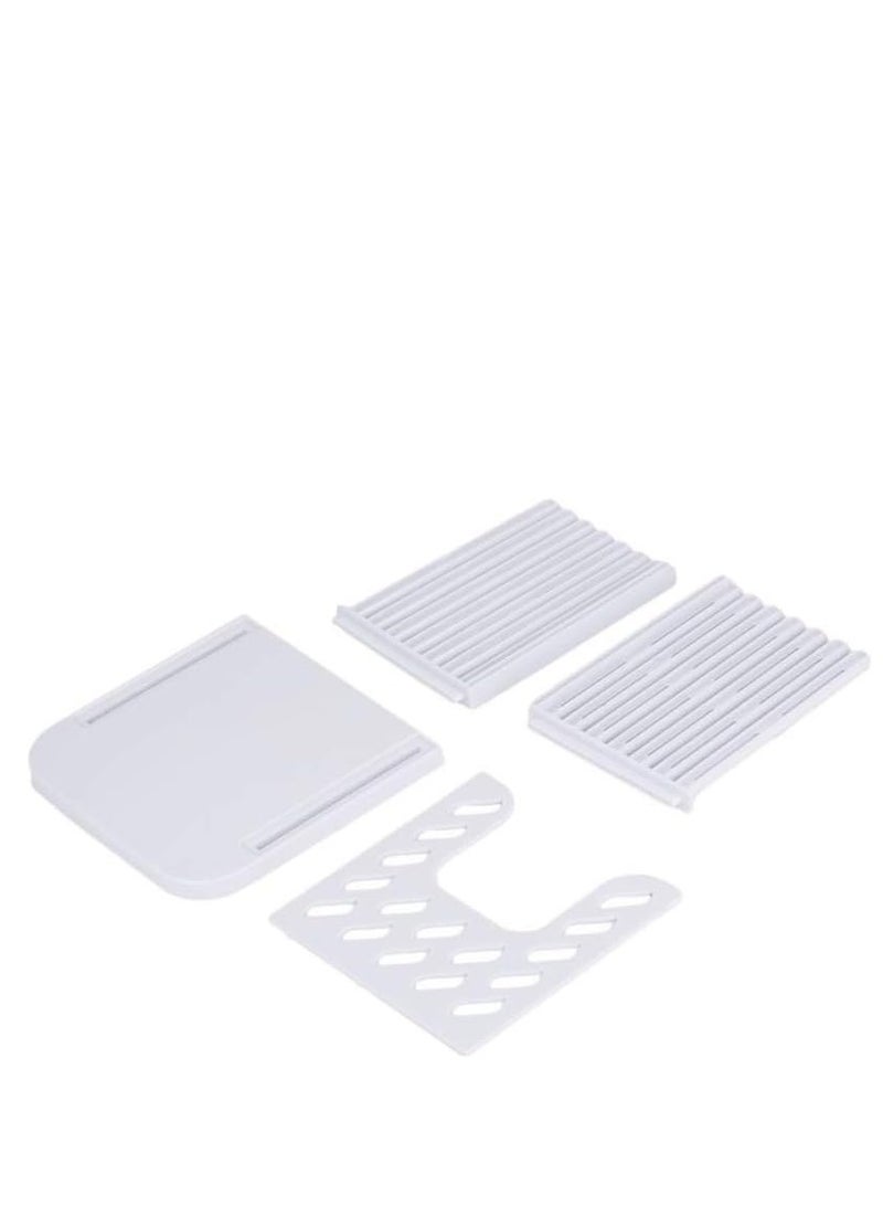 Adjustable Toast Slicer/ Cutting Guide for Homemade Bread, Plastic Bread Slicer Loaf for Slicing Bread Foldable Kitchen Baking Tools (White)  - Image 4