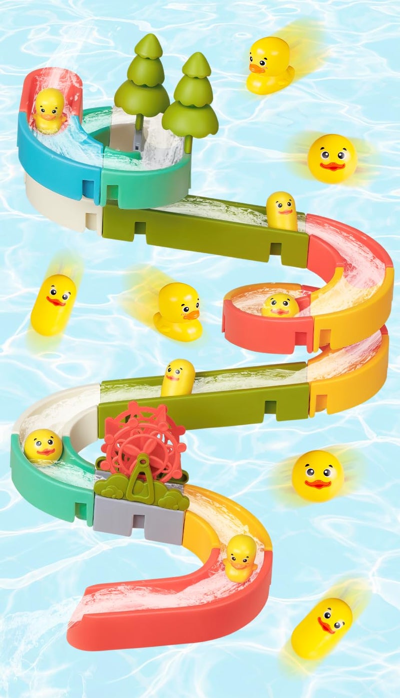 SOCBTNSO 38 PCS Duck Slide Toys Bath Toys for Kids Ages 48 DIY Building Kit for Ages 57 Bathtub Time Birthday Gifts for Toddler 3 Year Old - Image 2
