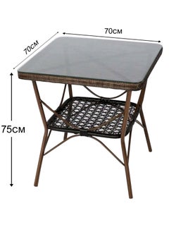 Living Square garden table multi use glass disc 70*70*75cm  - Image 4