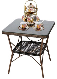 Living Square garden table multi use glass disc 70*70*75cm  - Image 5