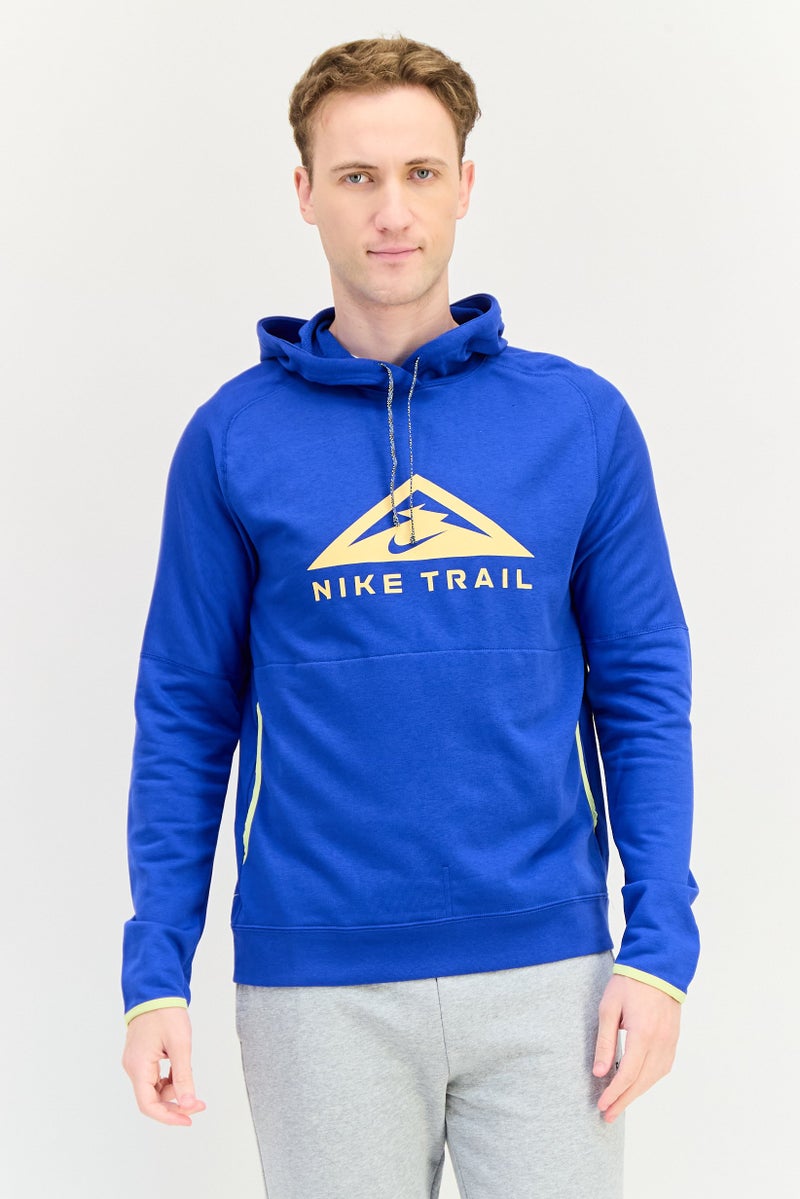 Nike هودي جري طويل الأكمام للرجال بتقنية دري-فيت، أزرق - Image 1