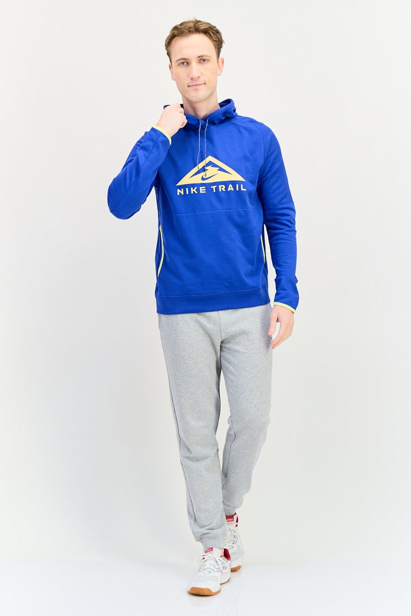 Nike هودي جري طويل الأكمام للرجال بتقنية دري-فيت، أزرق - Image 4