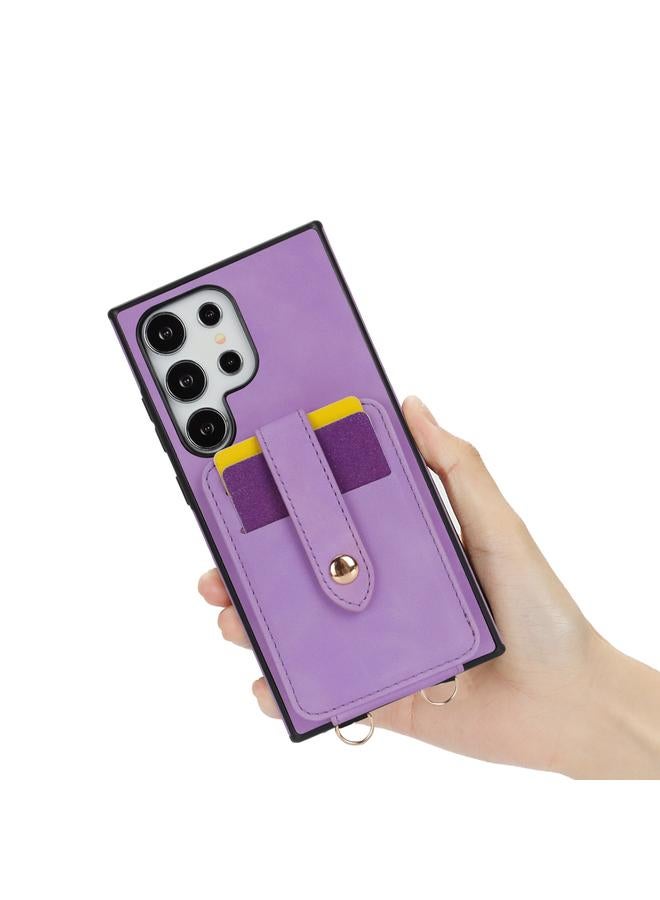 اس-توب جراب لهاتف Samsung Galaxy S24 Ultra 5G، جراب هاتف مزود بحقيبة بطاقات وحزام كتف - Image 2