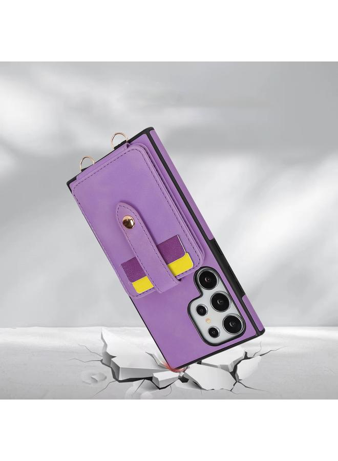 اس-توب جراب لهاتف Samsung Galaxy S24 Ultra 5G، جراب هاتف مزود بحقيبة بطاقات وحزام كتف - Image 5