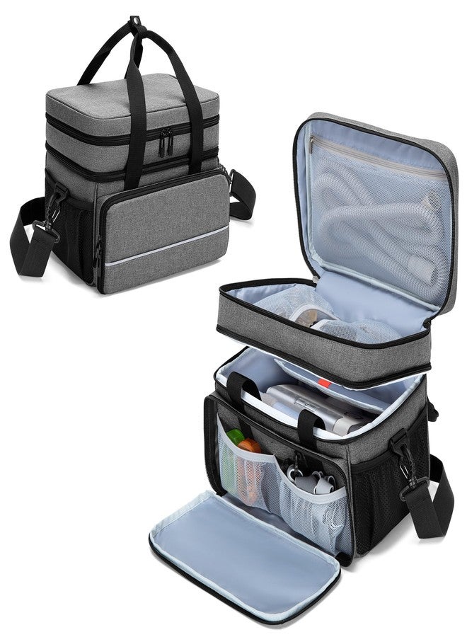CURMIO CPAP Travel Bag Storage Case Compatible with ResMed AirSense 11, AirSense 10, AirSense 10 elite, AirStart 10, Philips Dreamstation, 3B Medical Luna G3, and XT Fit, Gray (Patented Design) - Image 1