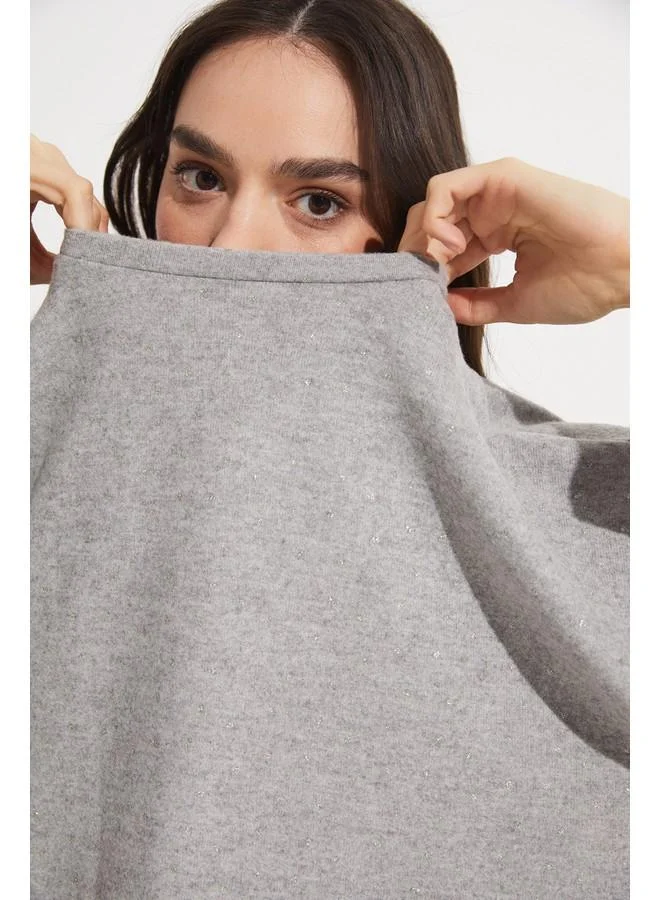 جون June Glitter Detailed Knitted Fabric Blouse