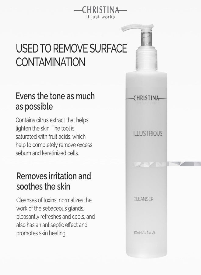 -CHRISTINA- Illustrious Refreshing AHA Facial Cleanser | Gentle Glycolic Acid Face Wash | Infused with Witch Hazel for Even Skin Tone & Radiance | For All Skin Types 300ml / 1 fl.oz - Image 4