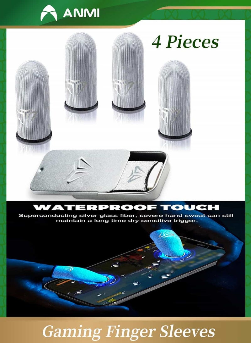 Anmi Mobile Gaming Finger Gloves Paired with A Metal Storage Box (4 Pieces) - Image 1