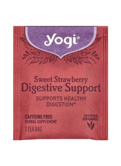 Yogi Tea Yogi Tea, Digestive Support, Sweet Strawberry, Caffeine Free, 16 Tea Bags, 1.12 oz (32 g)  - Image 3