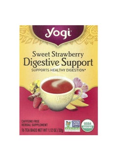 Yogi Tea Yogi Tea, Digestive Support, Sweet Strawberry, Caffeine Free, 16 Tea Bags, 1.12 oz (32 g)  - Image 1