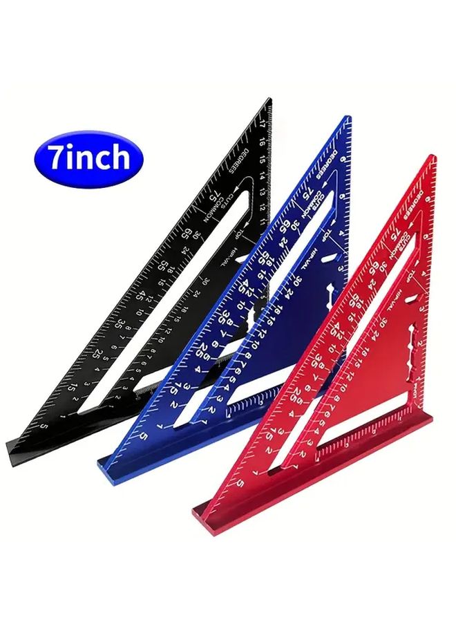 7 Inch Blue Aluminum Right Angle Tool 90 and 45 Degree for Woodworking and Scientific - Image 2