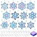 DoubleFill 60 Sets Snowflakes Suncatchers Kit Bulk Winter Snowflakes Tissue Paper Make Your Own Snowflake Stained Glass Ornament for Window Xmas Decoration - Image 2