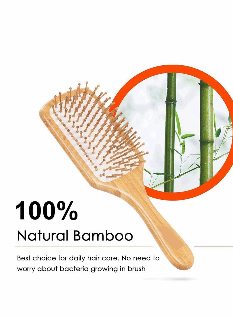 KASTWAVE Natural Bamboo Comb Set Wooden Massage Hair Brush With Wide Tooth Comb And Comb - Image 4