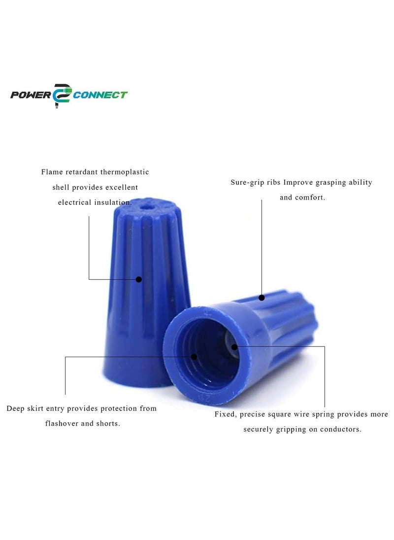Generic POWER CONNECT P2 Screw on Wire Connectors 2214 AWG Tough Thermoplastic FlameRetardent BLUE P2 Screw on Wire Connectors 1000  - Image 5