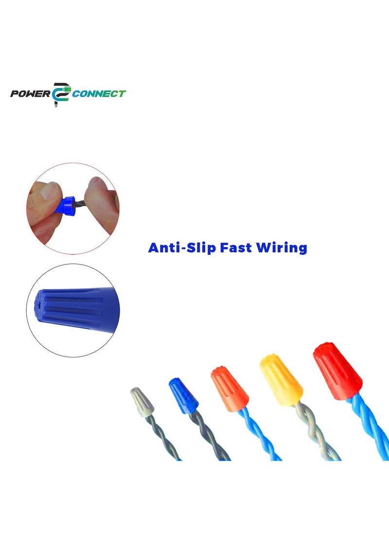 Generic POWER CONNECT P2 Screw on Wire Connectors 2214 AWG Tough Thermoplastic FlameRetardent BLUE P2 Screw on Wire Connectors 1000  - Image 4